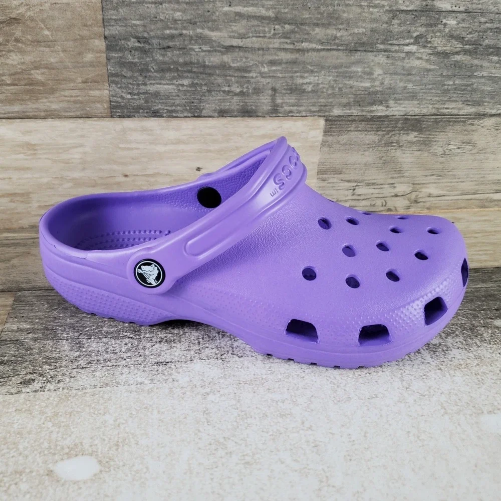 Crocs Classic Galaxy Clogs‎ Kids Sz 5 J5 M Purple Round Toe Slip-On Slingback